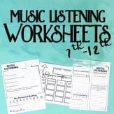 Music Listening Worksheets Level 2 Digital Resources